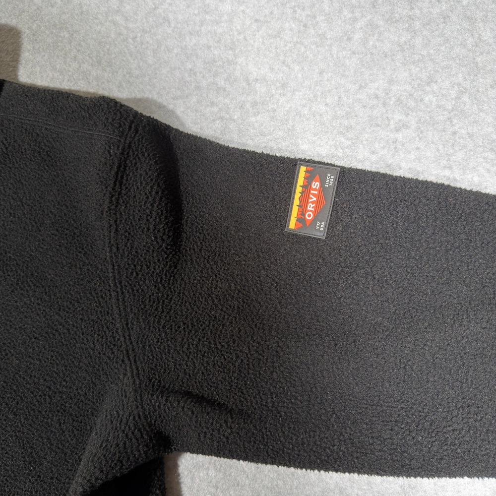 Orvis Mens M Black Full Zip Fleece Jacket Mock Neck Outdoor Hiking Winter - Picture 2 of 8
